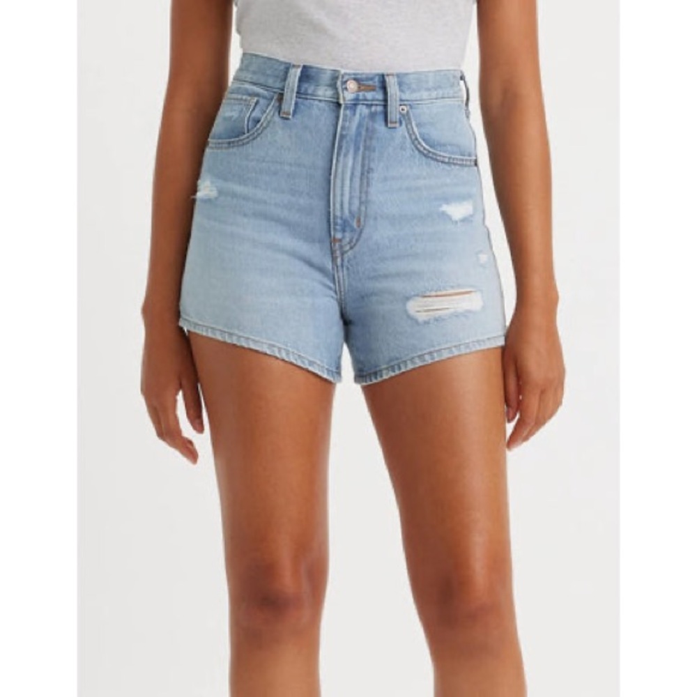 Levi’s High Waisted MOM Light Blue Denim Shorts